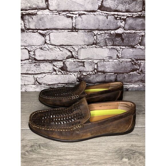 Florsheim Brown Leather BasketWeaves Driving Shoes Men Sz 11M US/44EU 13311-215 - Picture 13 of 16